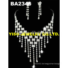 Charme Kette klar Rhinestone Schmuck Set